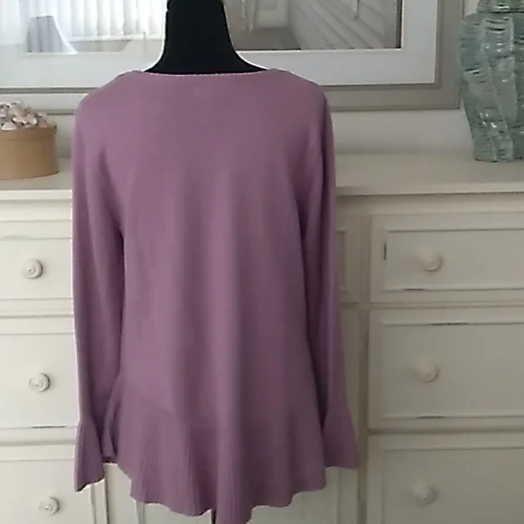 Long sleeve lightweight dusty rose sweater - Picture 2 of 4